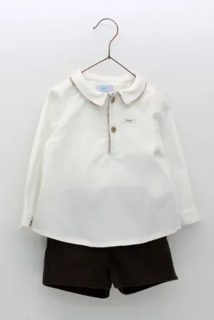 "Ernie" Shirt & Brown Cord Shorts