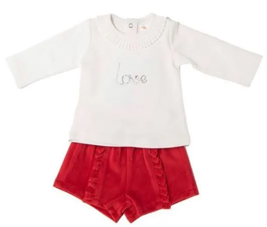 "Love" Velour Shorts and Jumper Set