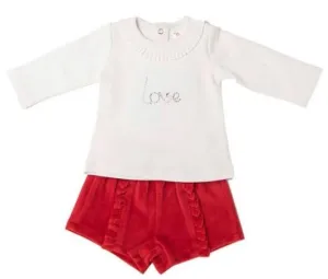 "Love" Velour Shorts and Jumper Set
