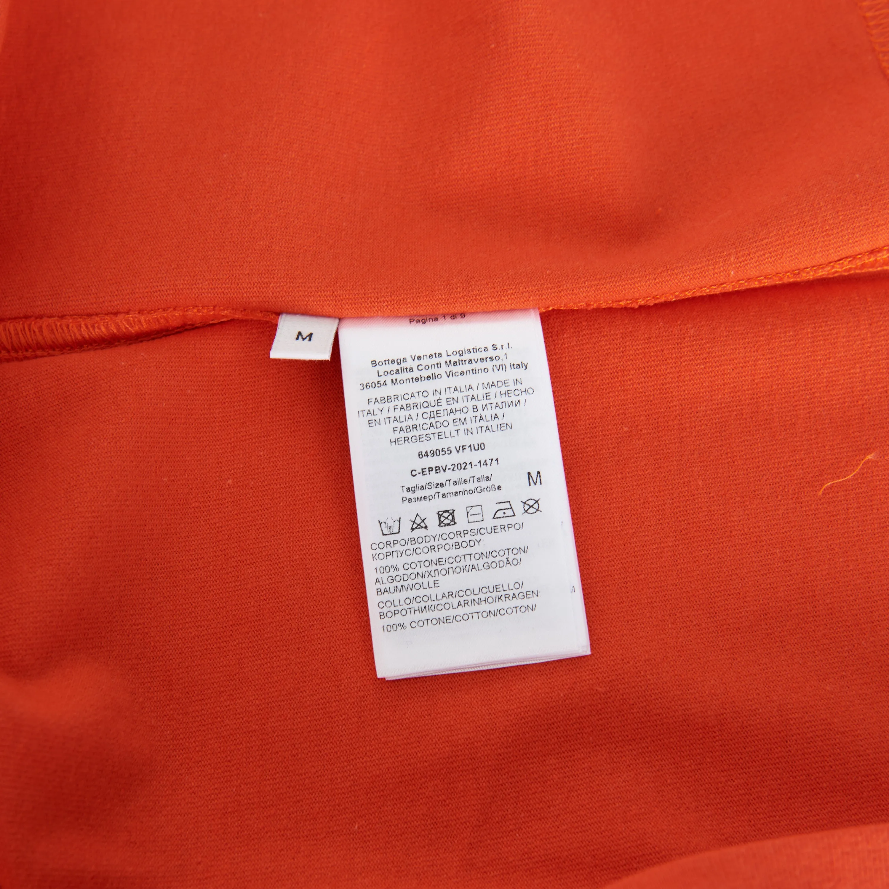 "Sunrise" Light Crewneck T-shirt In Sunburst Orange Cotton