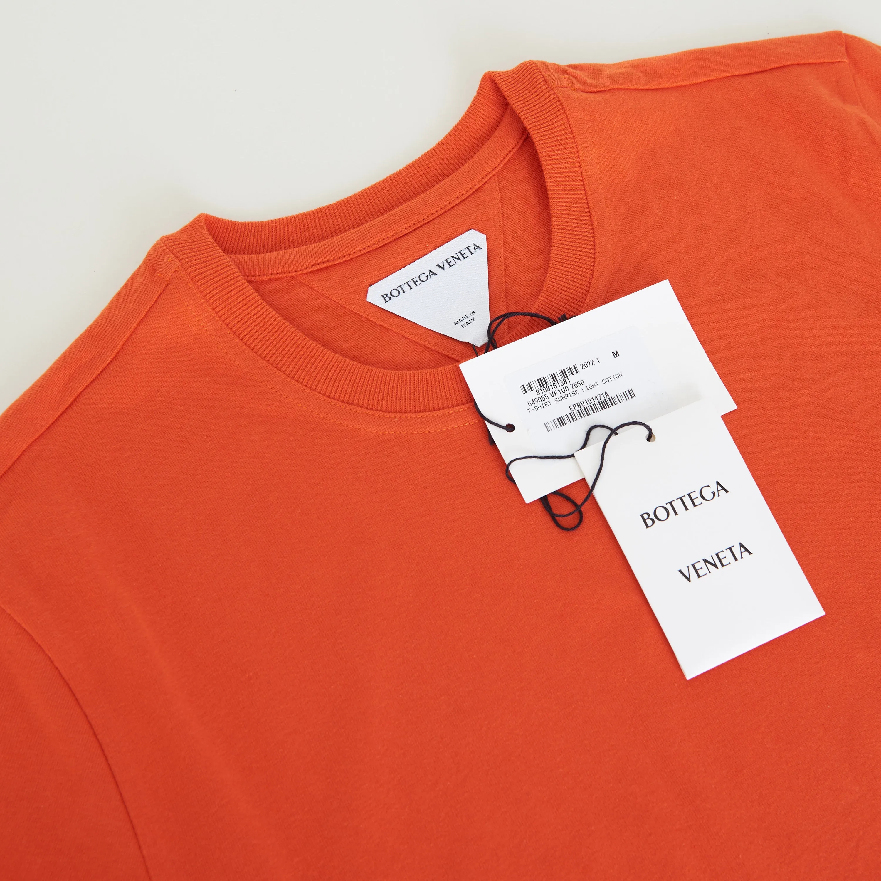 "Sunrise" Light Crewneck T-shirt In Sunburst Orange Cotton