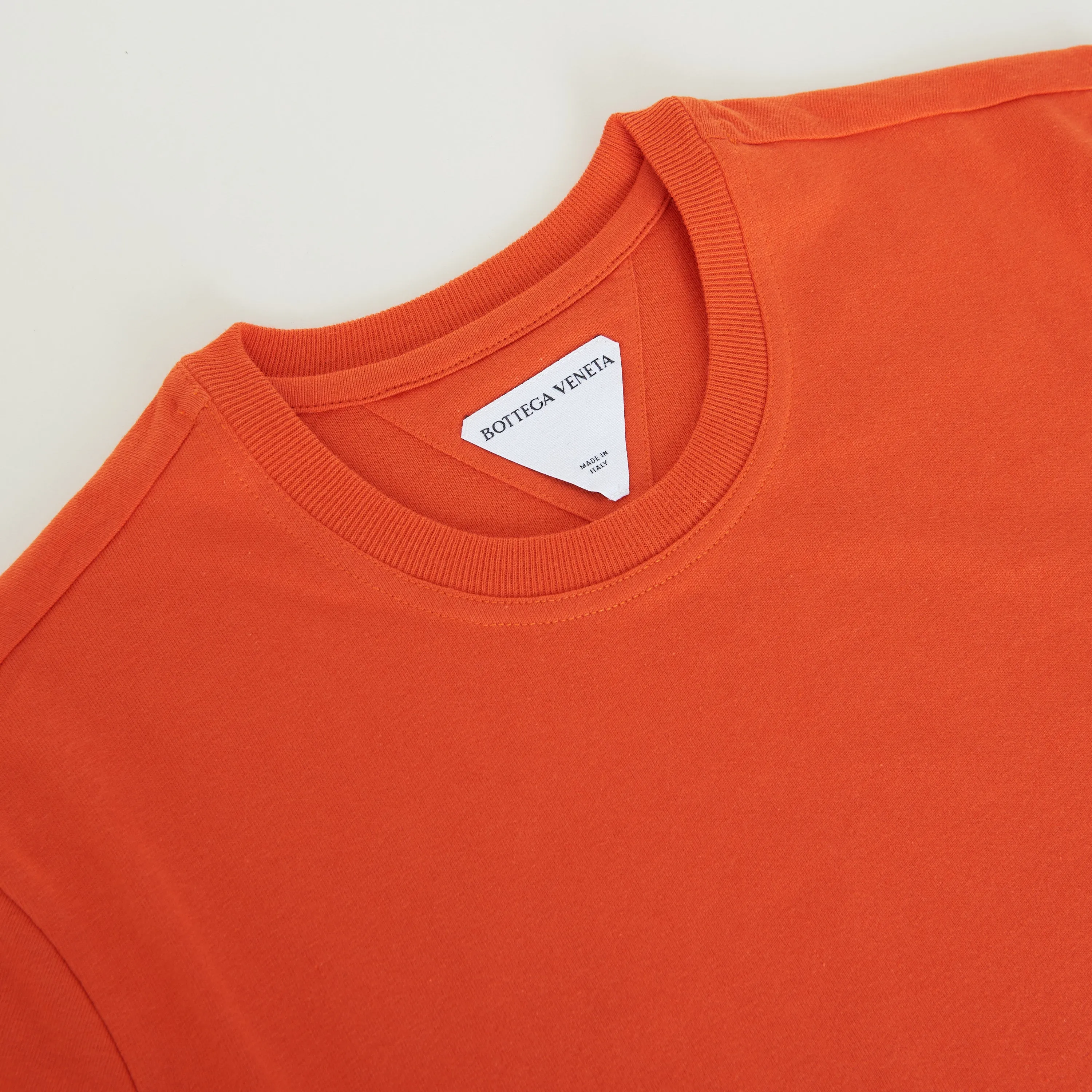 "Sunrise" Light Crewneck T-shirt In Sunburst Orange Cotton