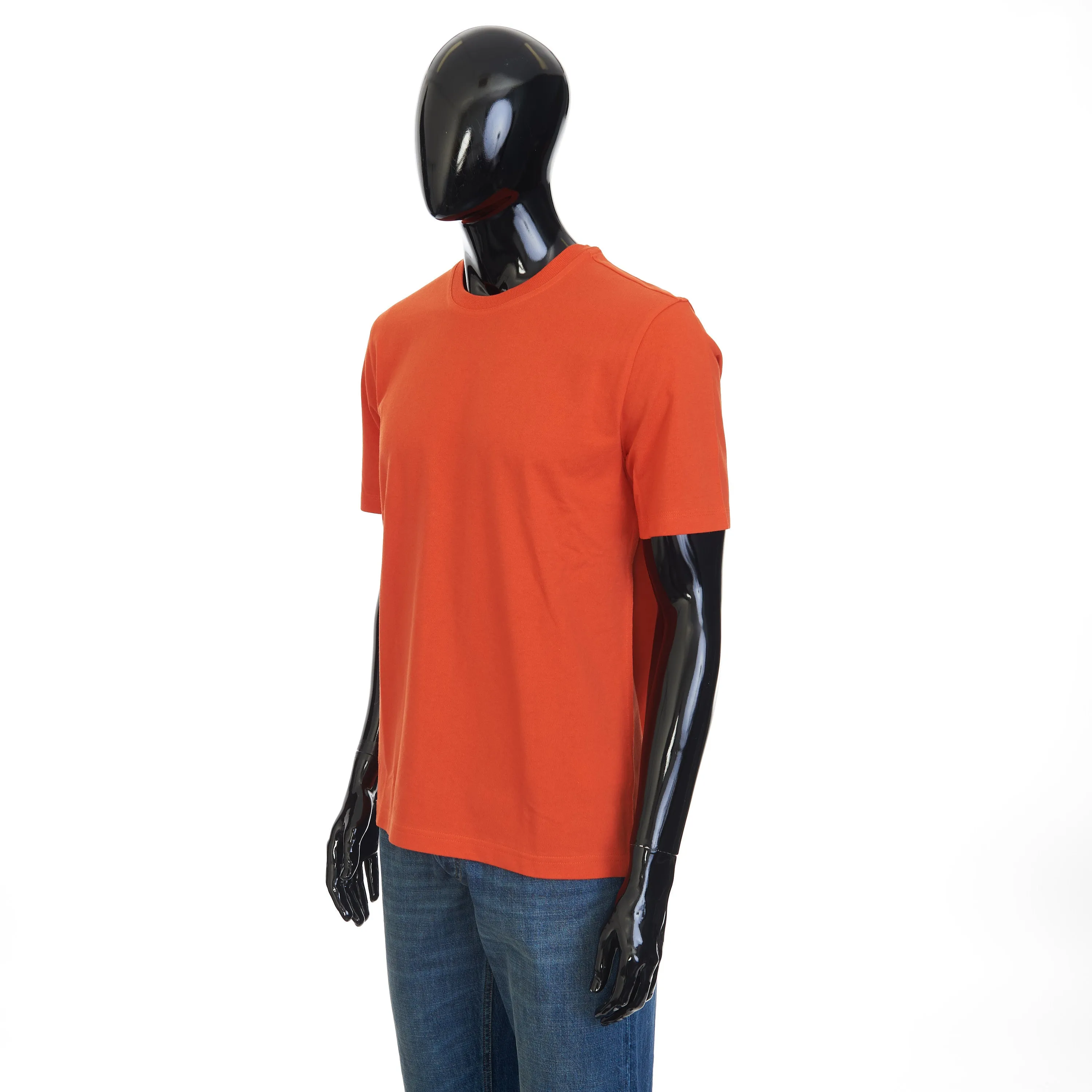 "Sunrise" Light Crewneck T-shirt In Sunburst Orange Cotton