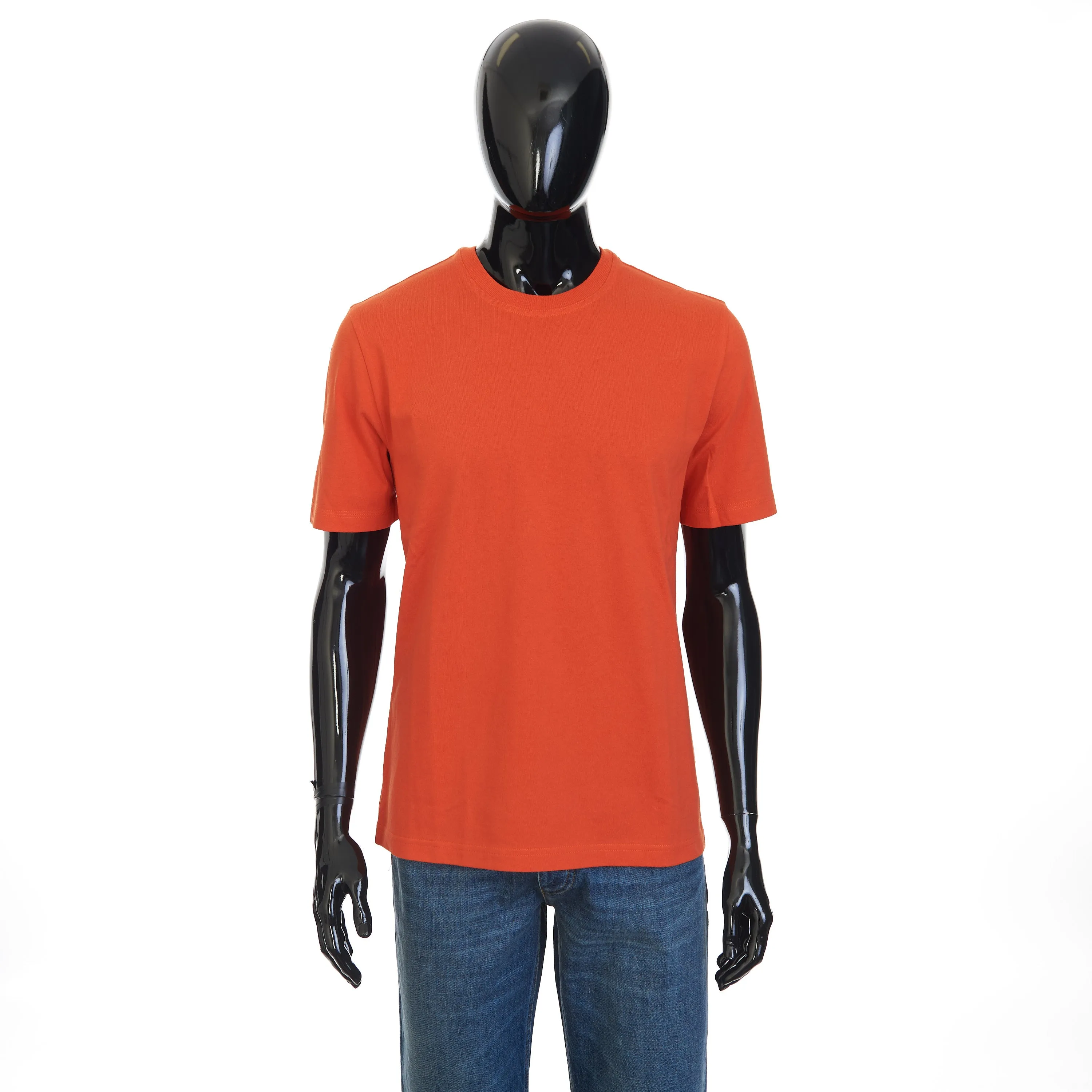 "Sunrise" Light Crewneck T-shirt In Sunburst Orange Cotton