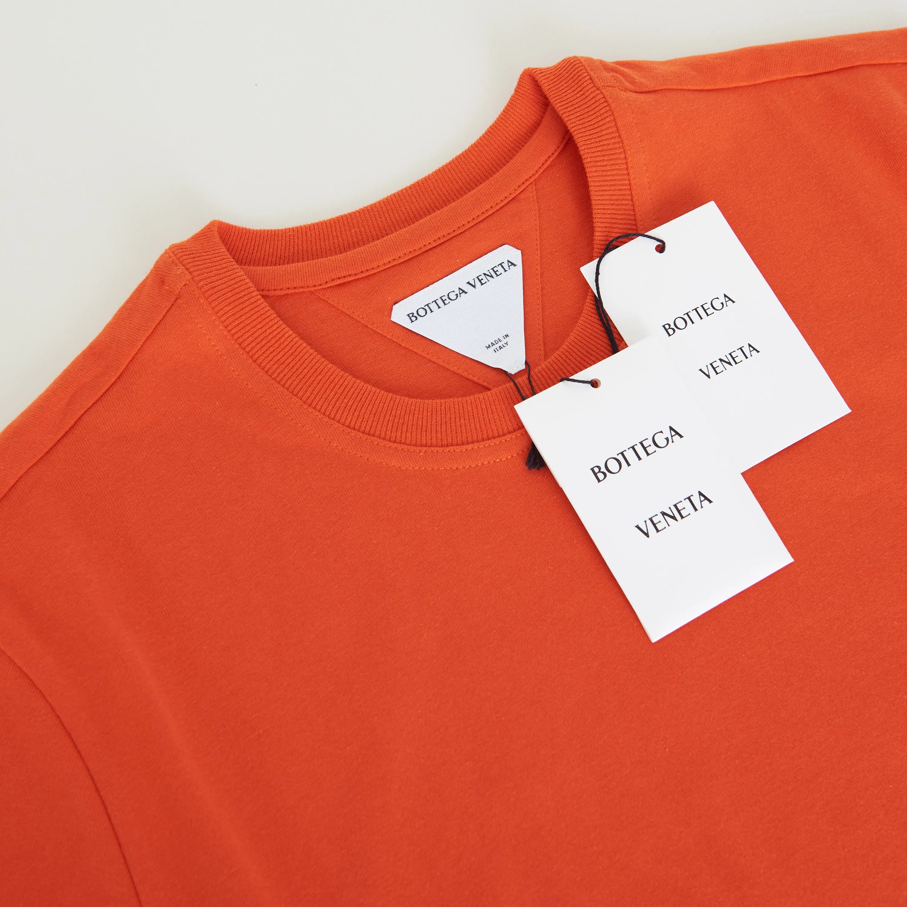 "Sunrise" Light Crewneck T-shirt In Sunburst Orange Cotton