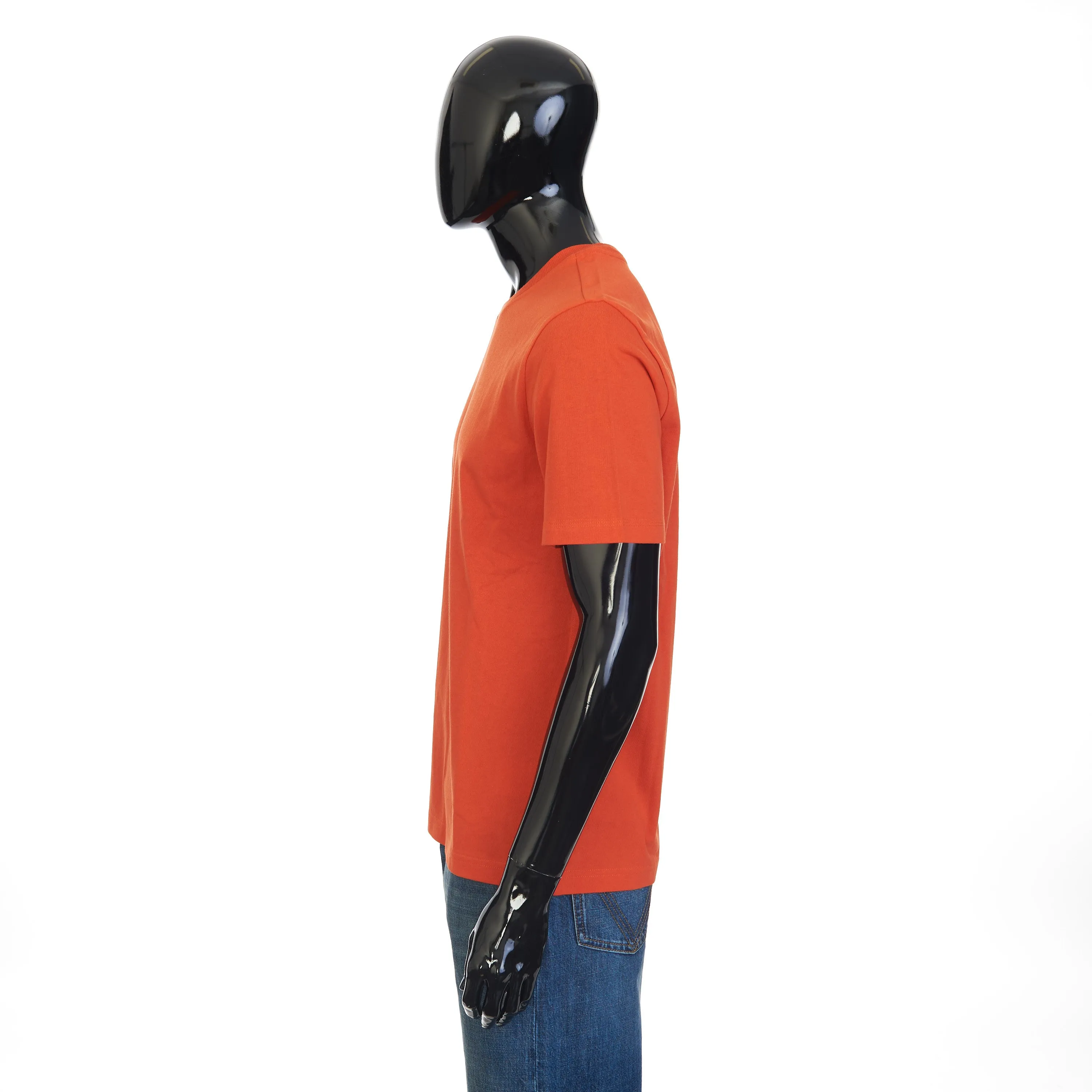 "Sunrise" Light Crewneck T-shirt In Sunburst Orange Cotton
