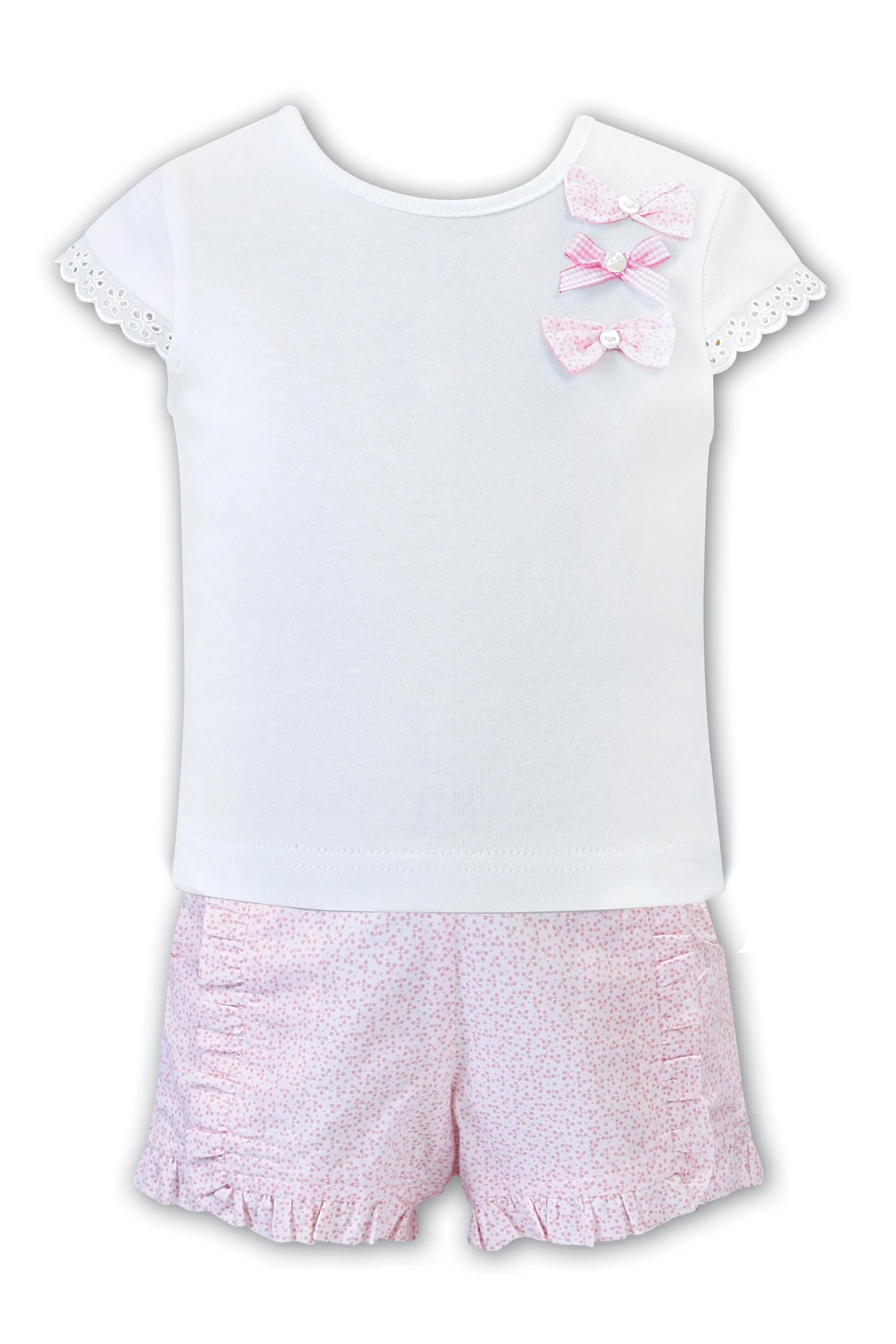 "Zoe" Pink Ditsy Floral Shorts & T-Shirt