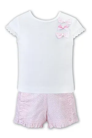 "Zoe" Pink Ditsy Floral Shorts & T-Shirt