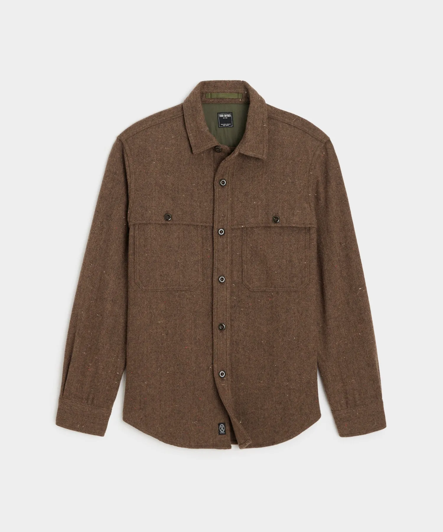 Relaxed Fit Donegal Overshirt in Dark Brown