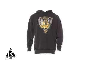 Rhinestone Wolf Head Hoodie "Grey"