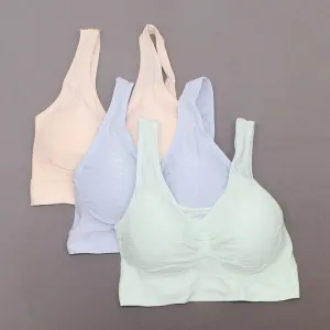 Rhonda Shear 3 Pack Jacquard Ahh Bras With Removable Pads Lights Medium