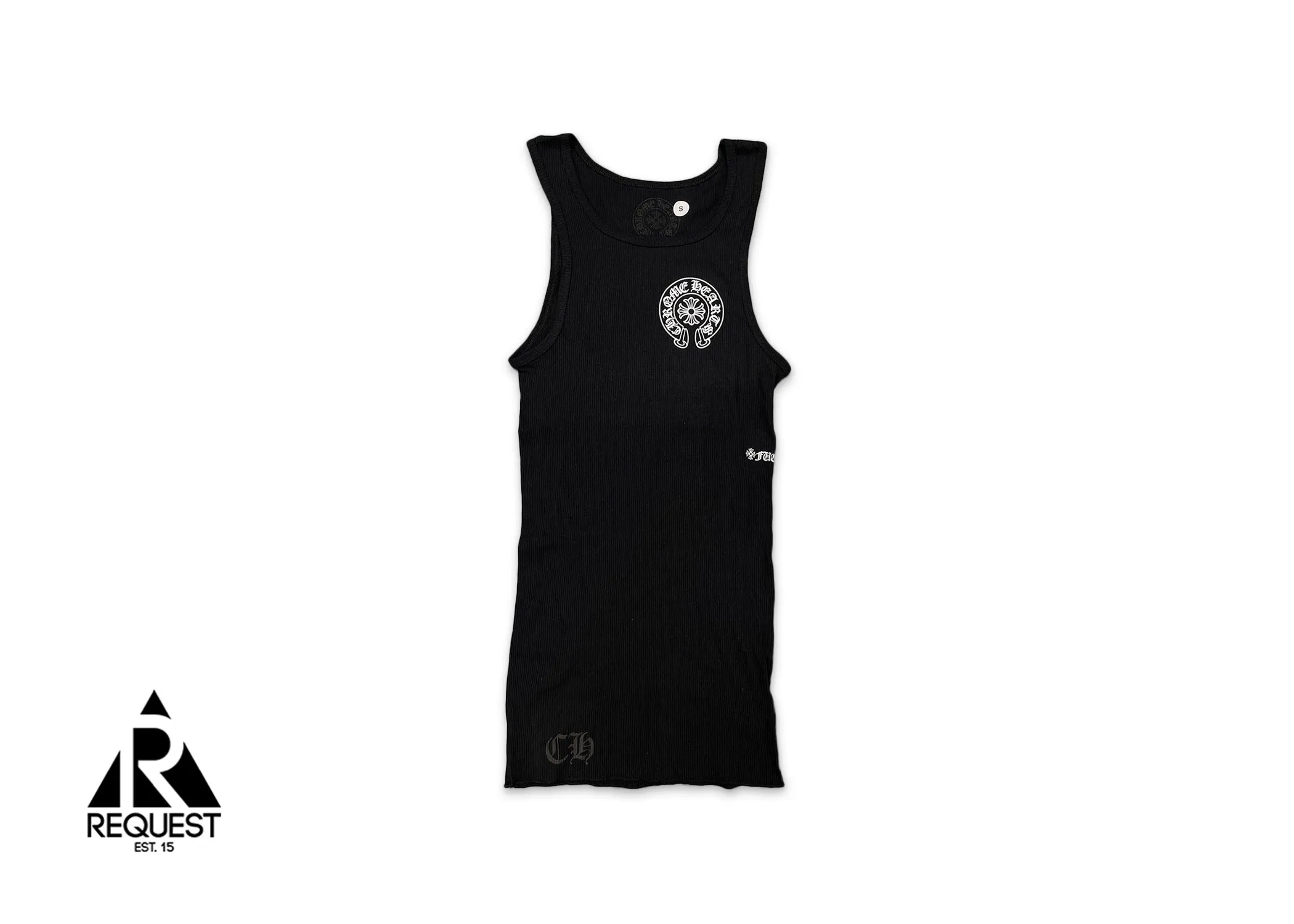 Rib Horseshoe Tank Top "Black"