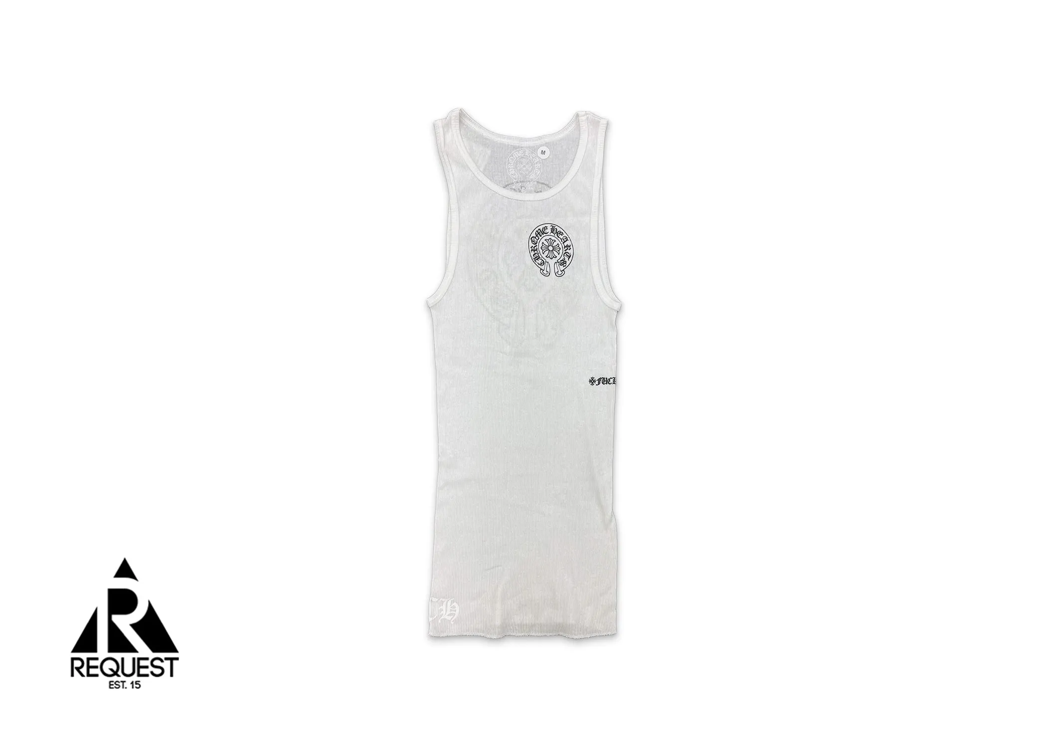 Rib Horseshoe Tank Top "White"