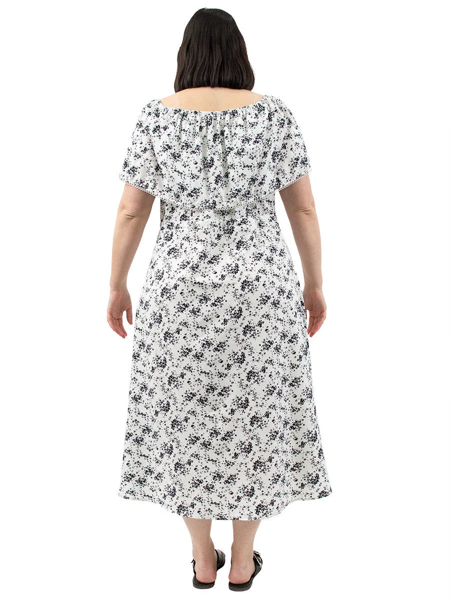 River Side Dress - White Print**