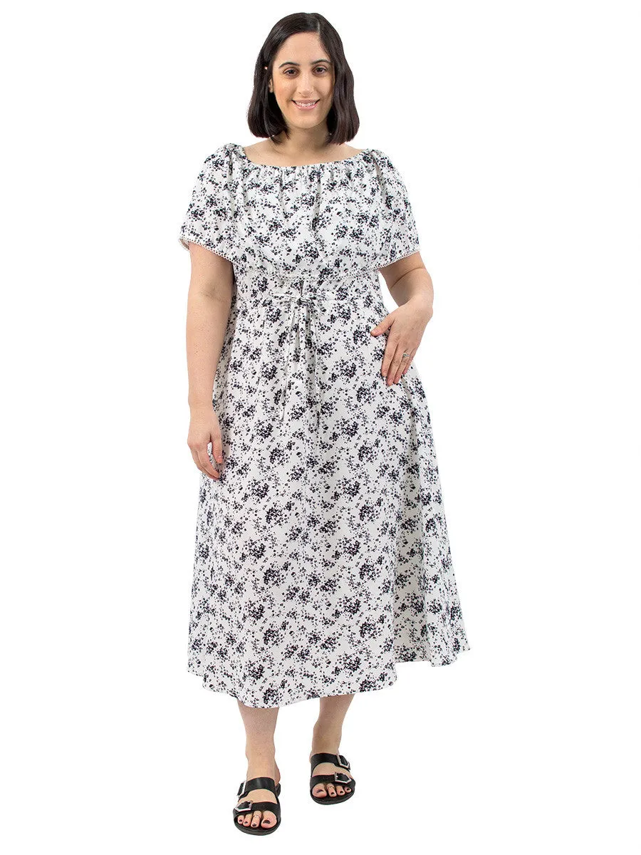 River Side Dress - White Print**