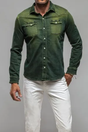 Roper Over-Dyed Western Snap Shirt In Avocado