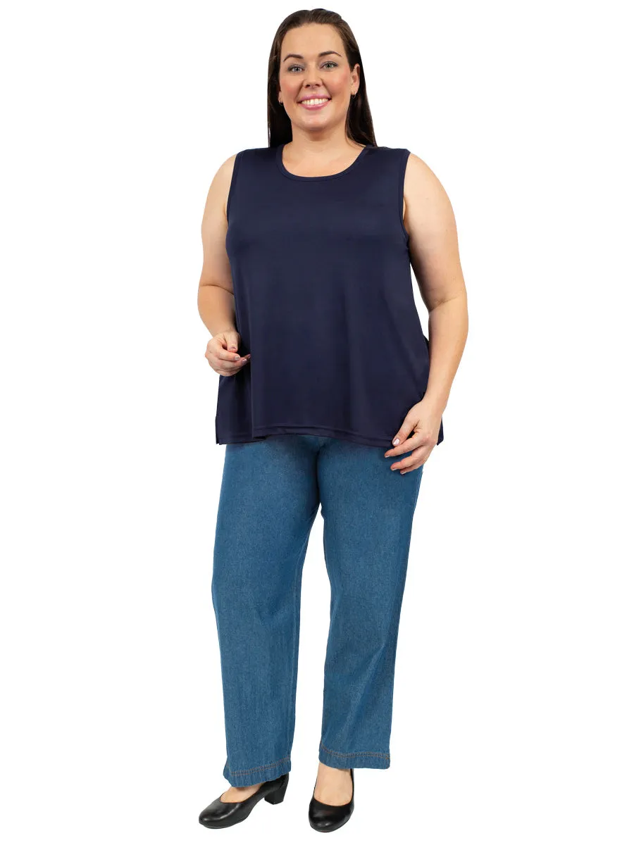 Round Neck Cami - Navy