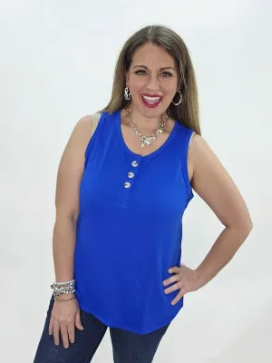 ROYAL BUTTON SLEEVELESS TANK