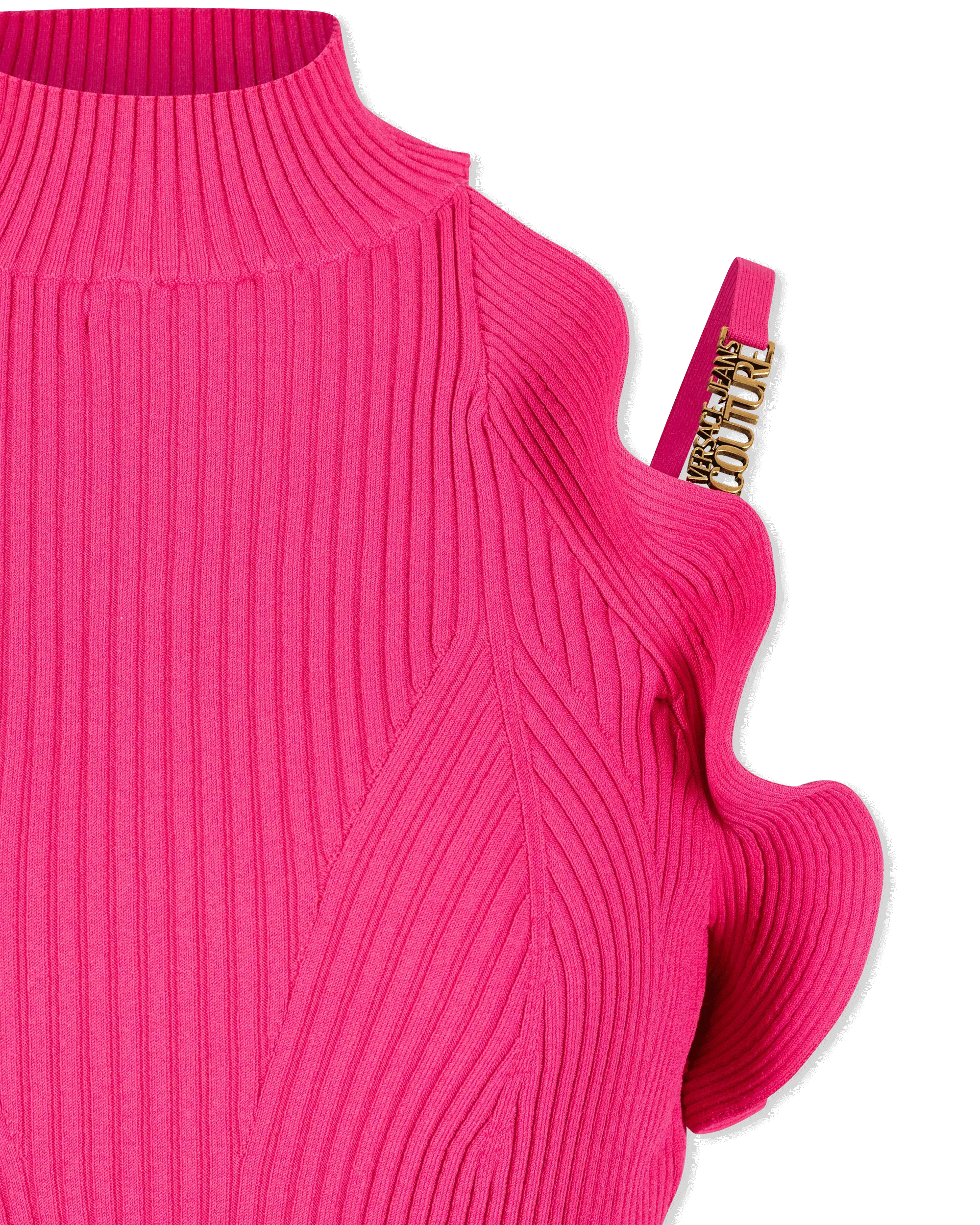 Ruffled Halterneck Knit Tank Top