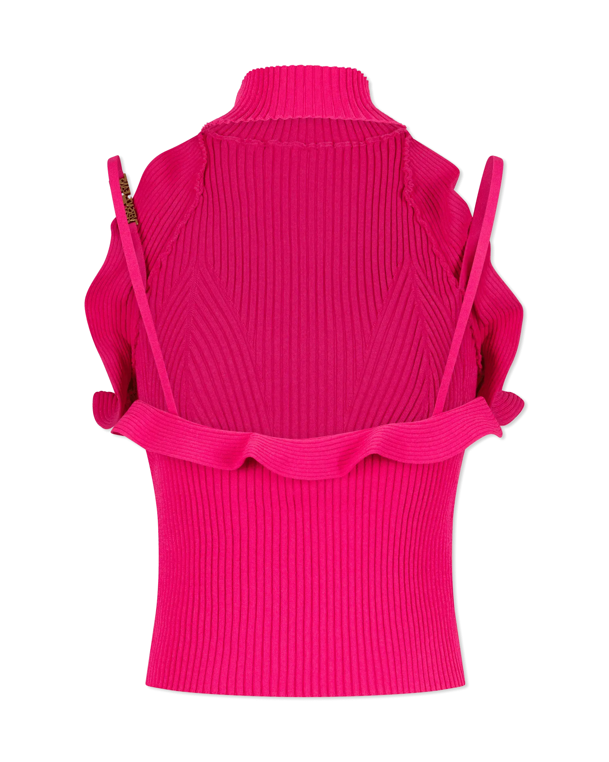 Ruffled Halterneck Knit Tank Top