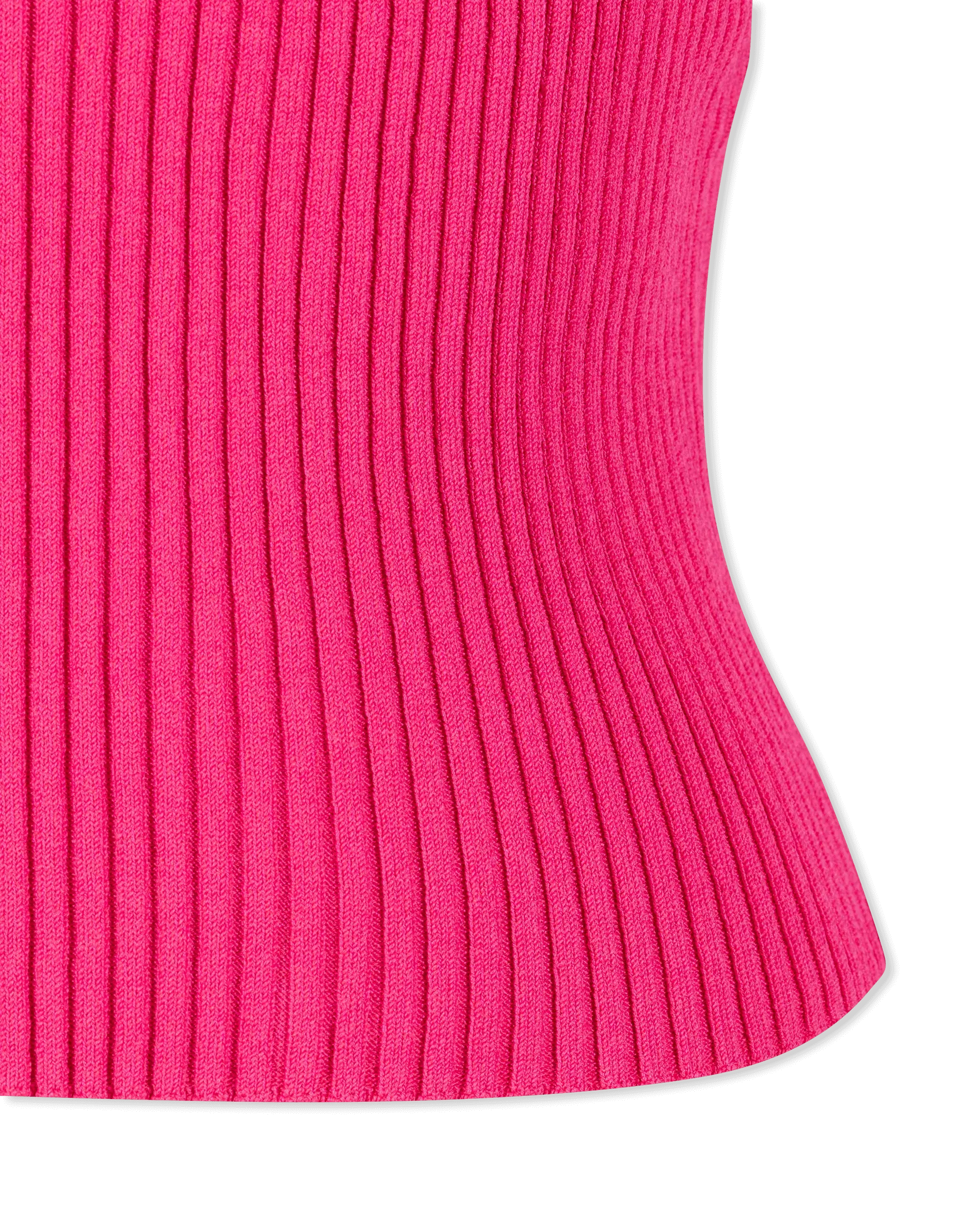 Ruffled Halterneck Knit Tank Top