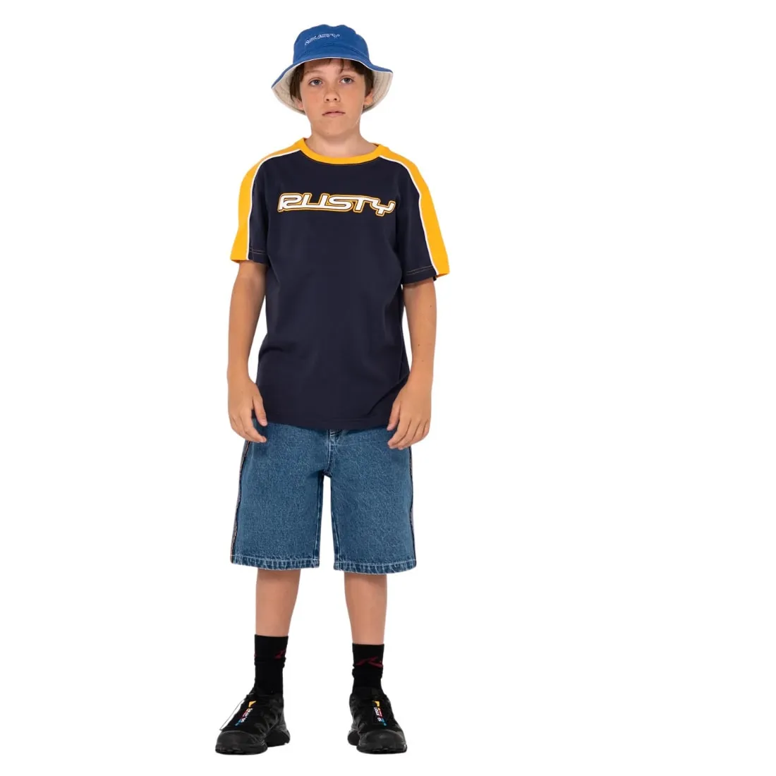 Rusty Boys Straight Shooter T-Shirt - Navy Blue