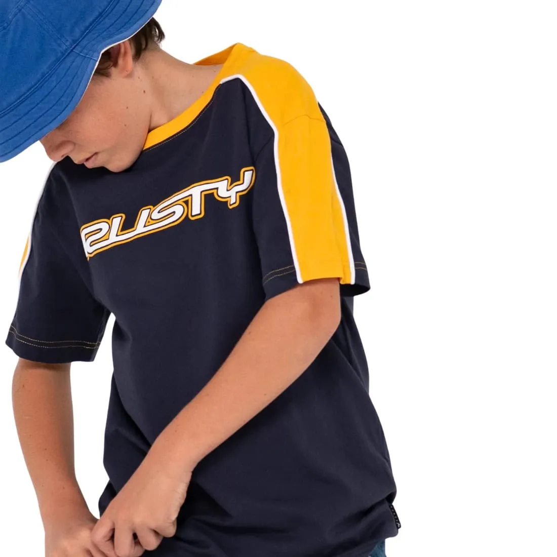Rusty Boys Straight Shooter T-Shirt - Navy Blue