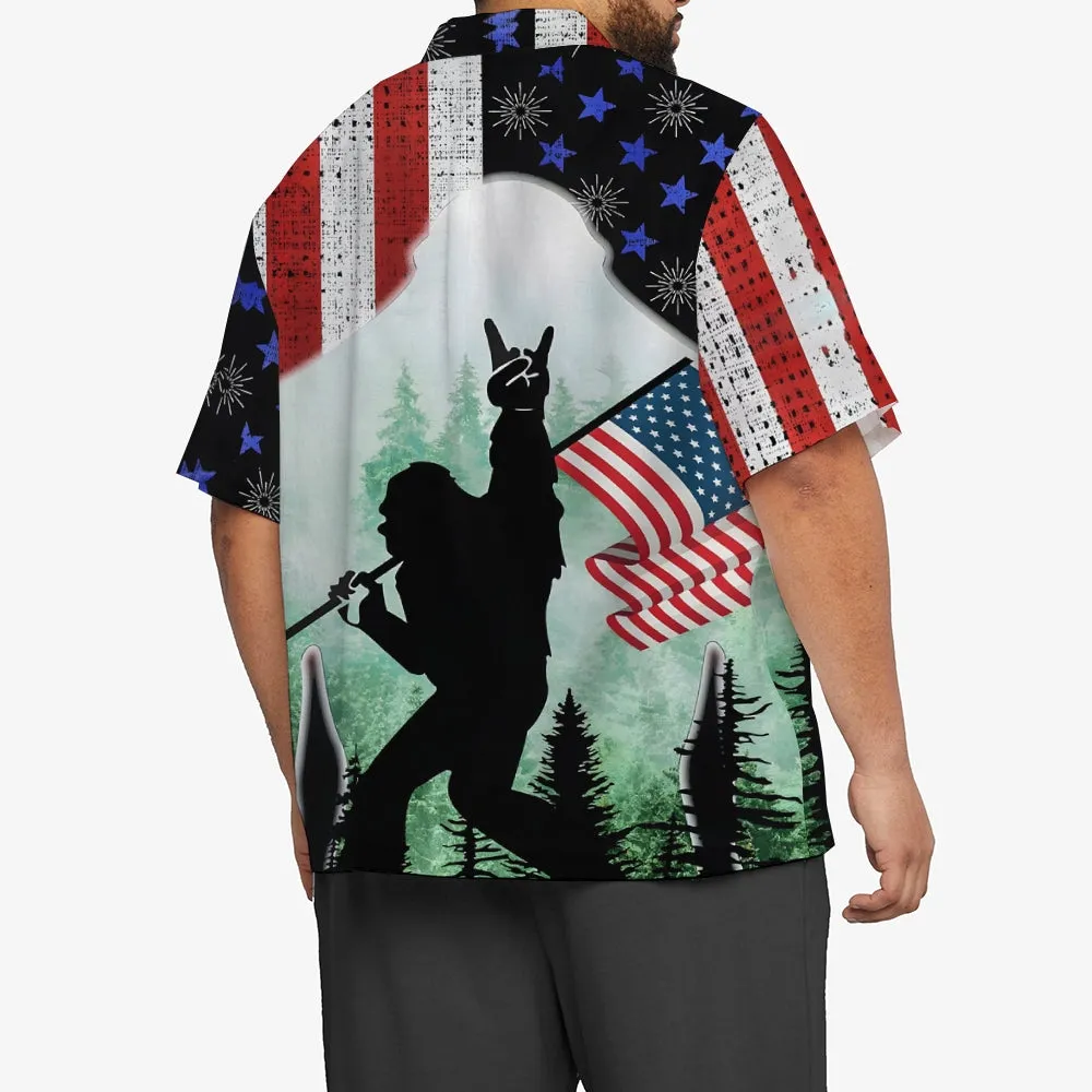 Savage Bigfoot Print Oversized Short Sleeve Shirt 2409001875