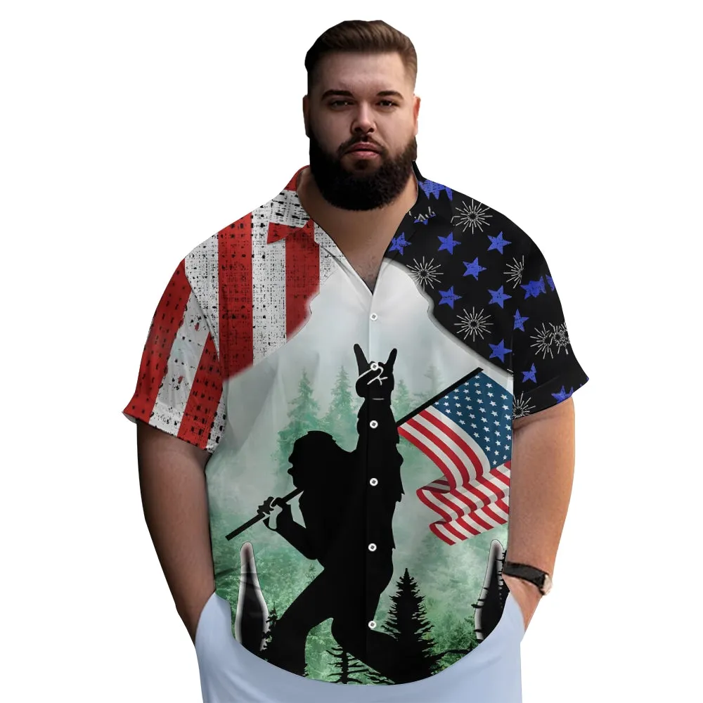 Savage Bigfoot Print Oversized Short Sleeve Shirt 2409001875