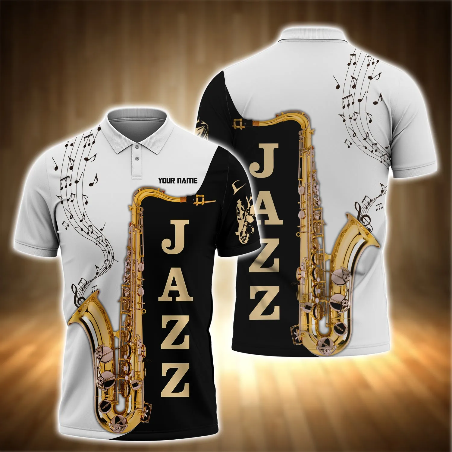 Saxophone Jazz Personalized Name 3D Full Print Shirts 04