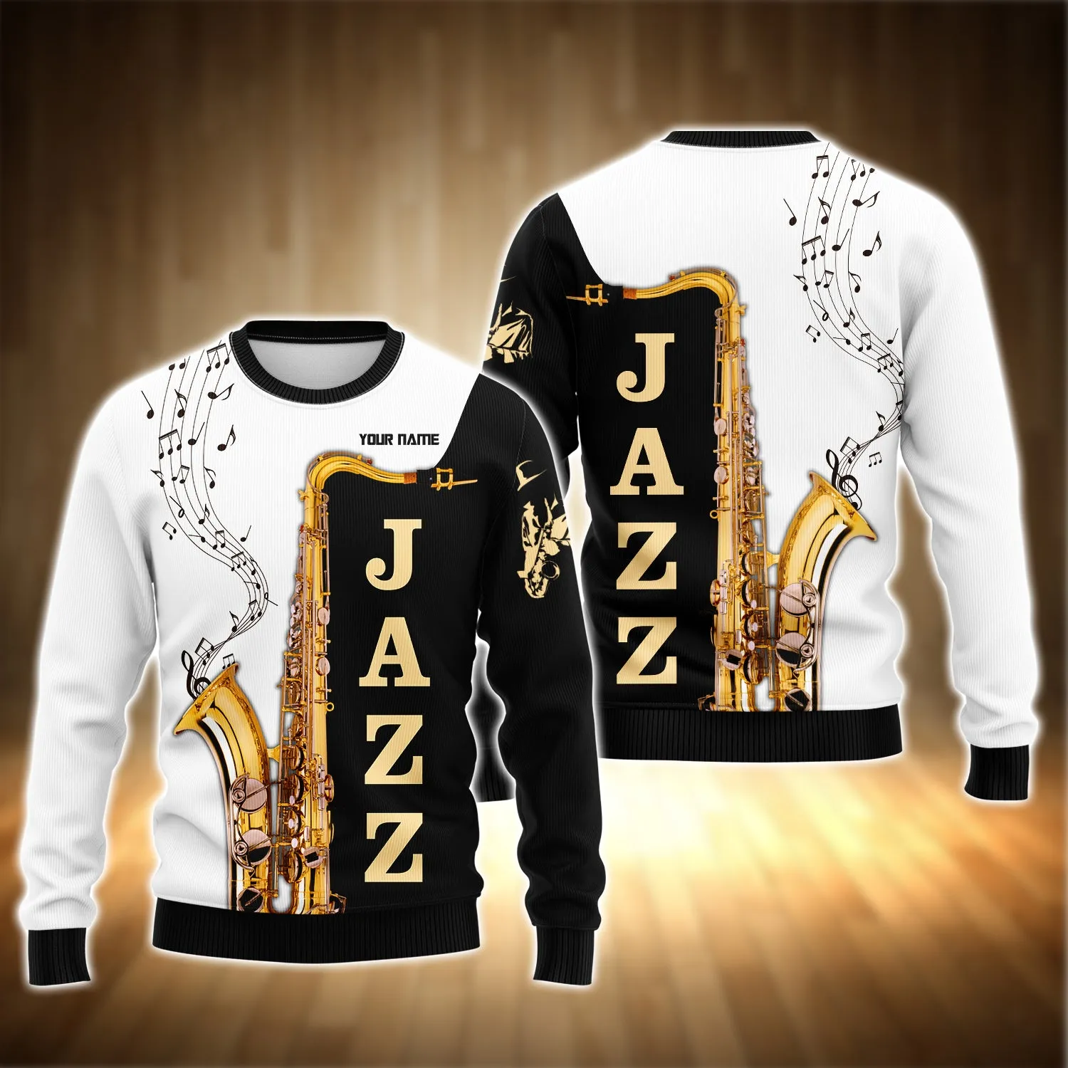 Saxophone Jazz Personalized Name 3D Full Print Shirts 04
