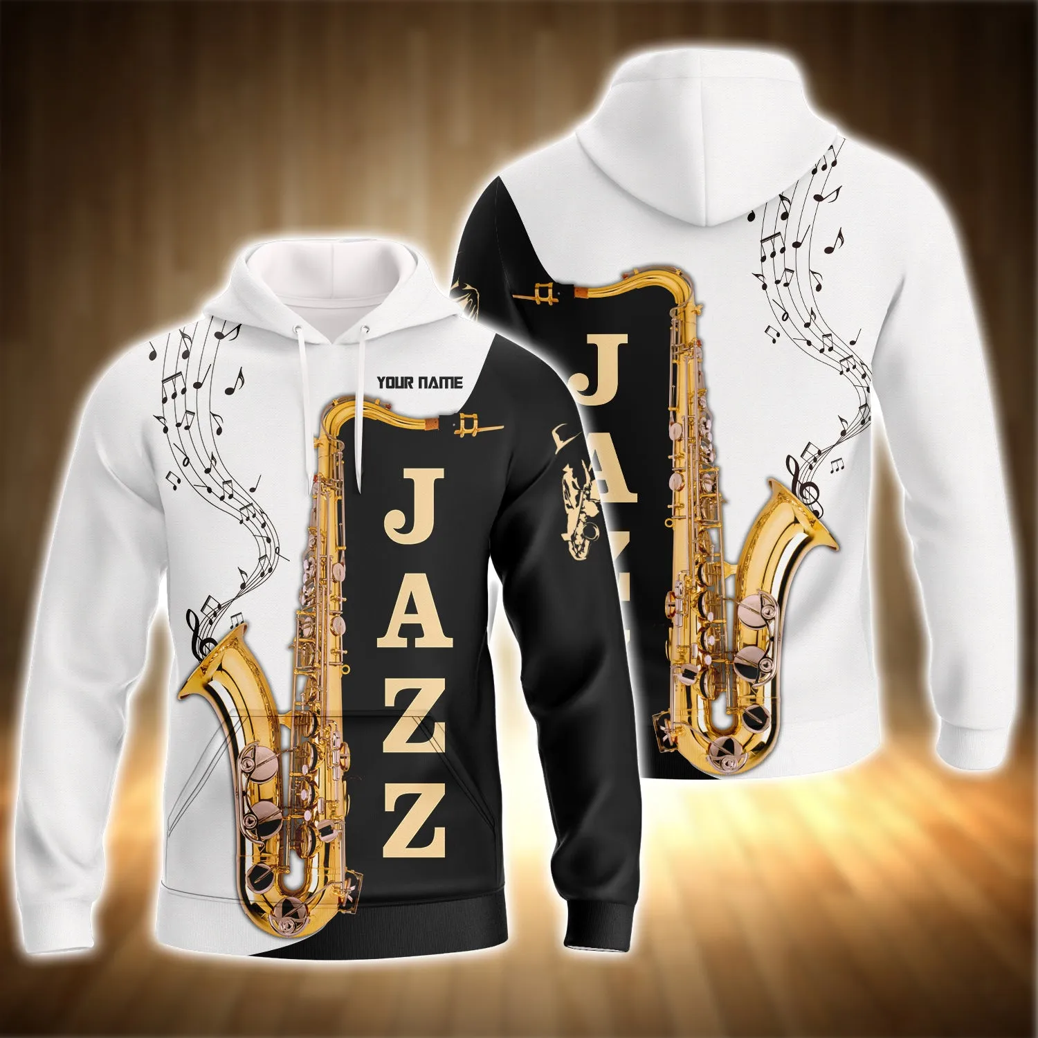 Saxophone Jazz Personalized Name 3D Full Print Shirts 04