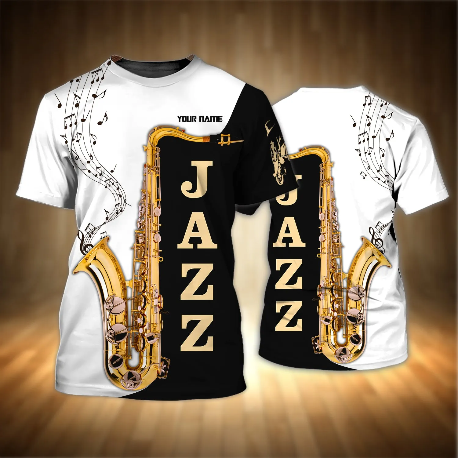 Saxophone Jazz Personalized Name 3D Full Print Shirts 04