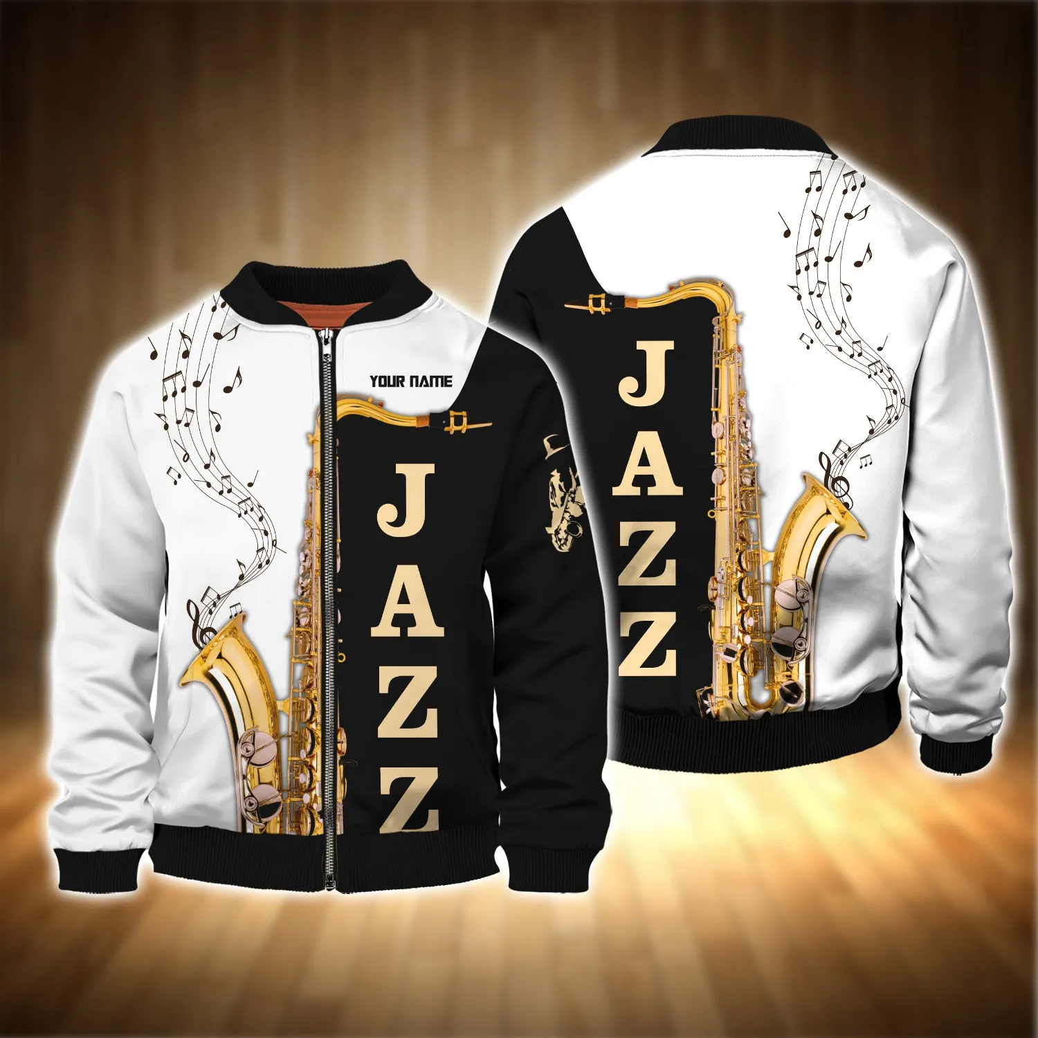 Saxophone Jazz Personalized Name 3D Full Print Shirts 04