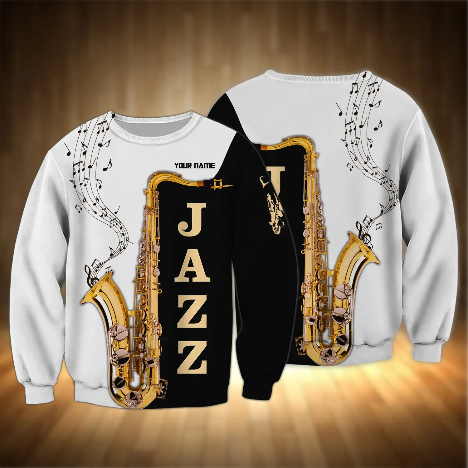 Saxophone Jazz Personalized Name 3D Full Print Shirts 04