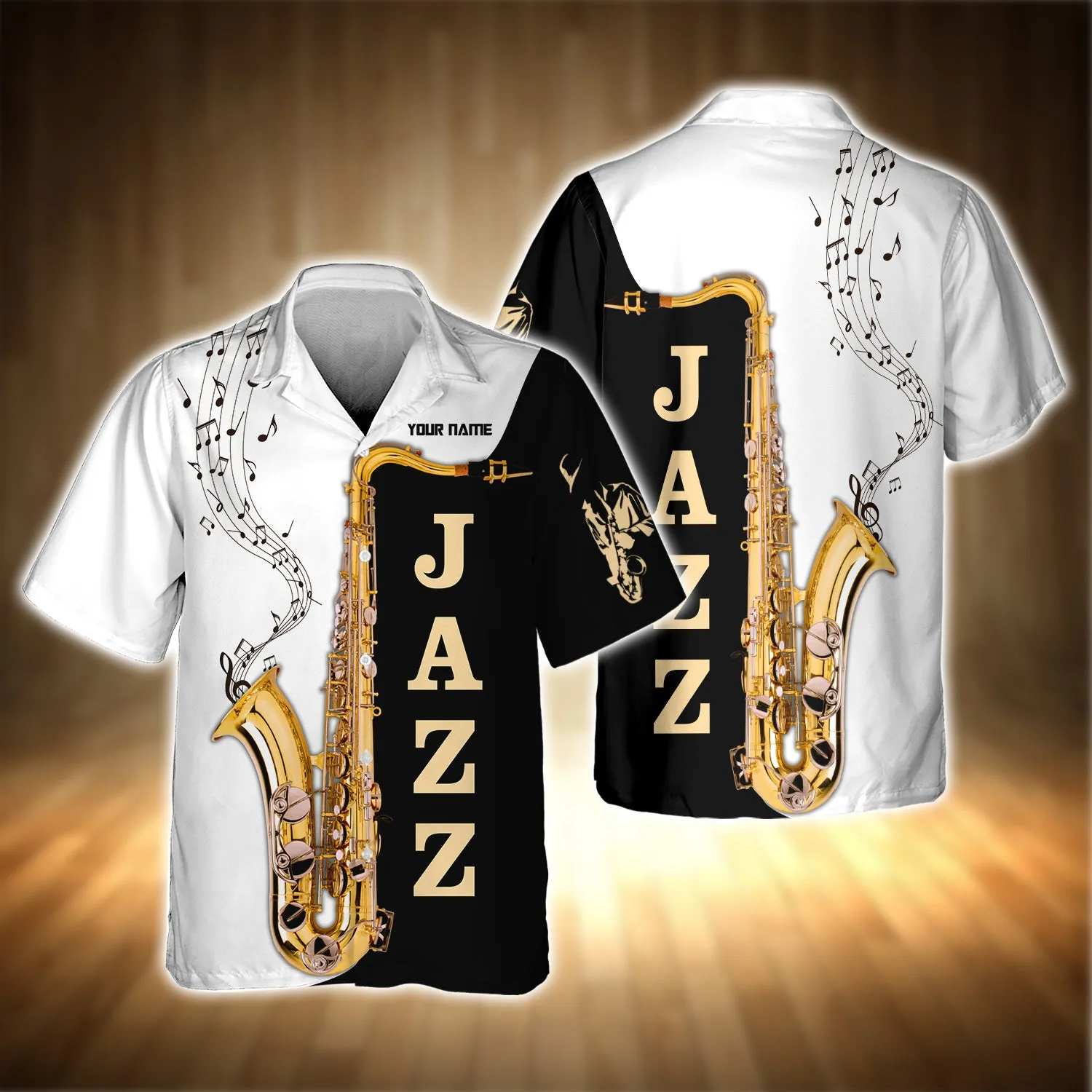 Saxophone Jazz Personalized Name 3D Full Print Shirts 04