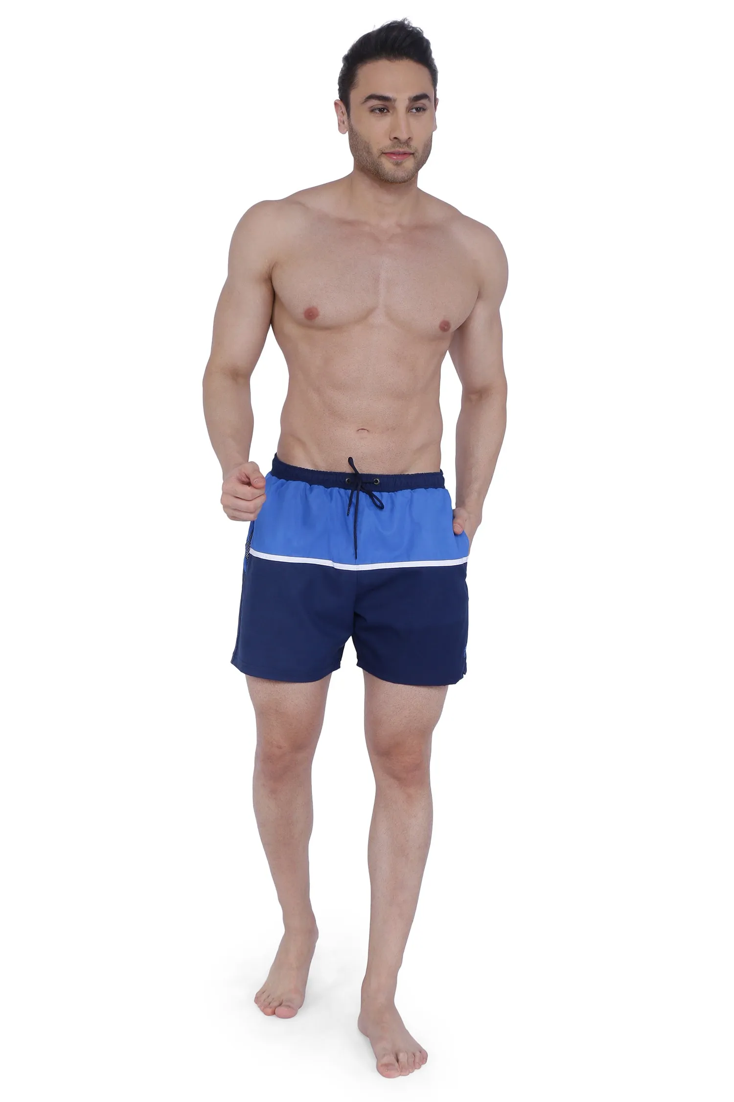 Semantic Designer Microfiber Swimshorts - Cut-n-Sew - Royal