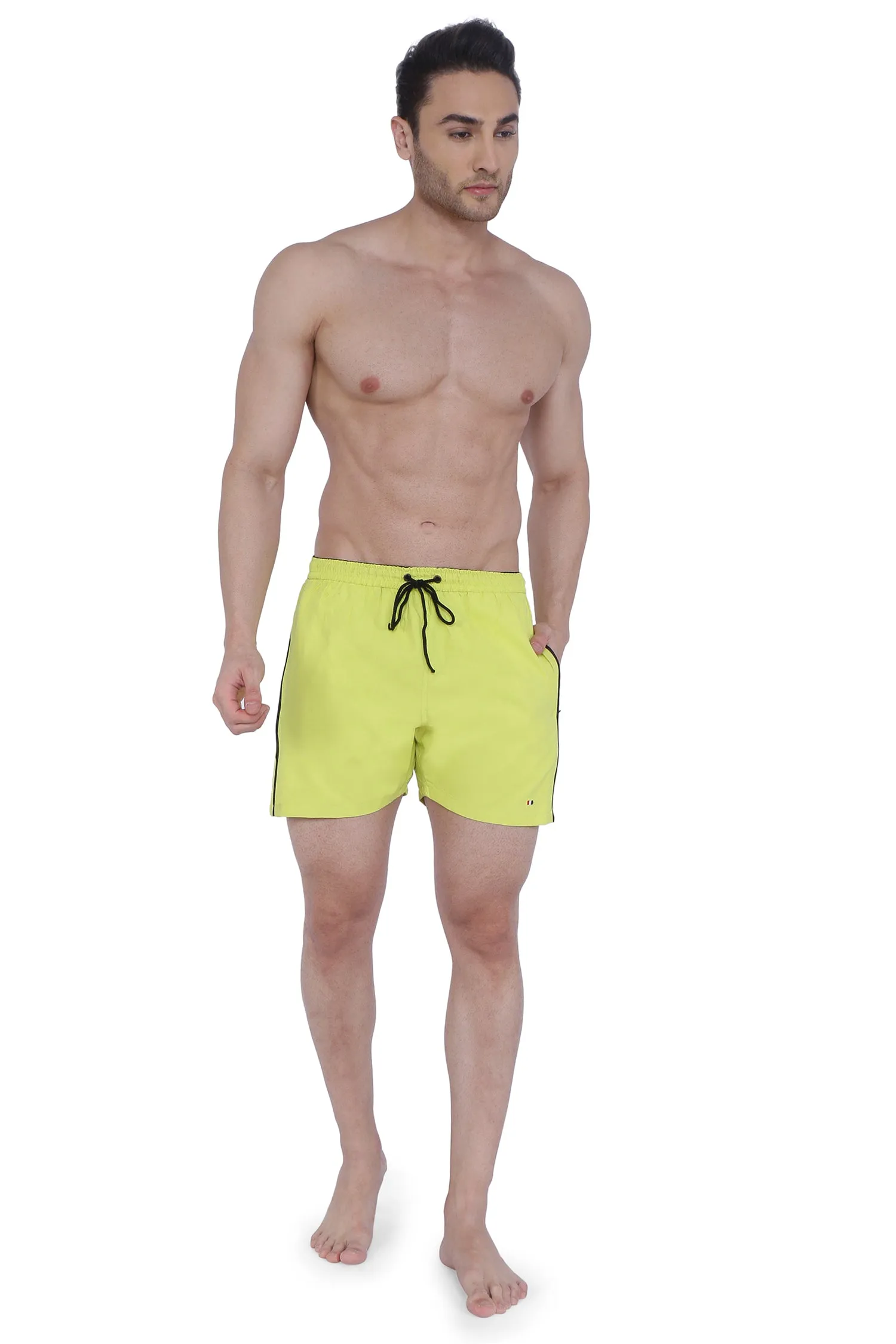 Semantic Designer Microfiber Swimshorts - Designer Yellow