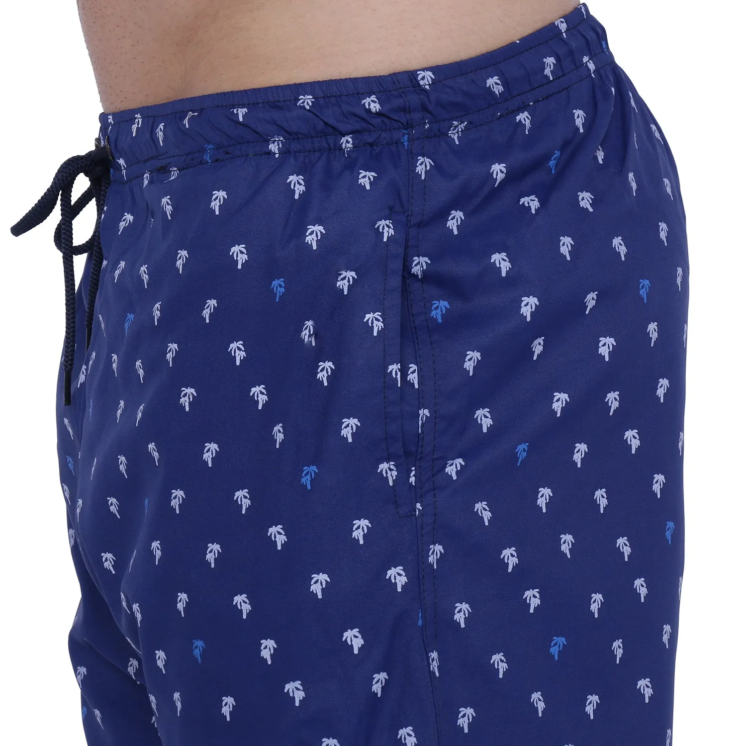 Semantic Designer Microfiber Swimshorts - Navy Printed