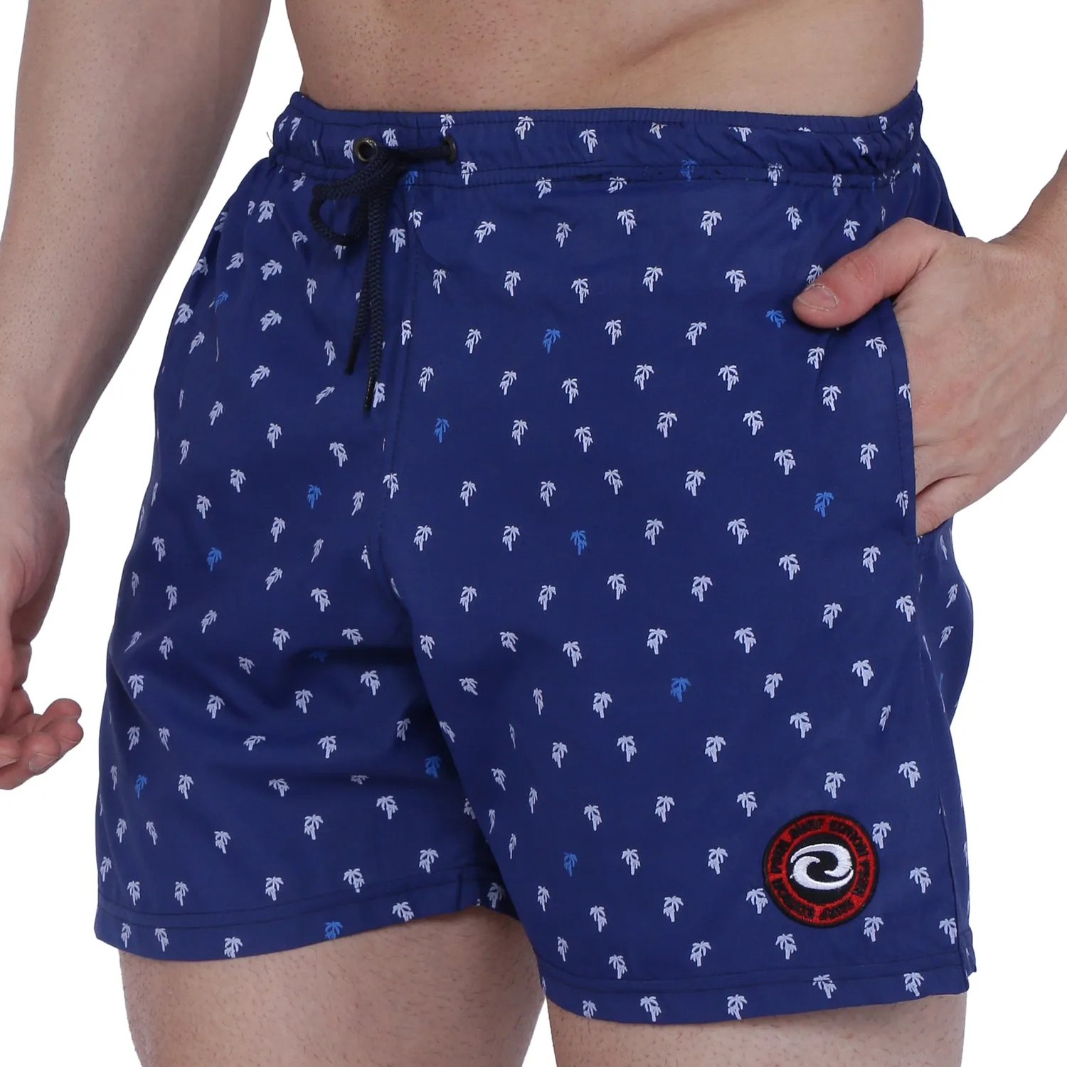 Semantic Designer Microfiber Swimshorts - Navy Printed