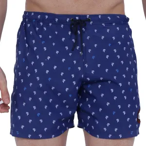 Semantic Designer Microfiber Swimshorts - Navy Printed