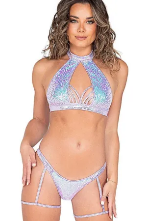 Sequin Shorts with Attached Garters