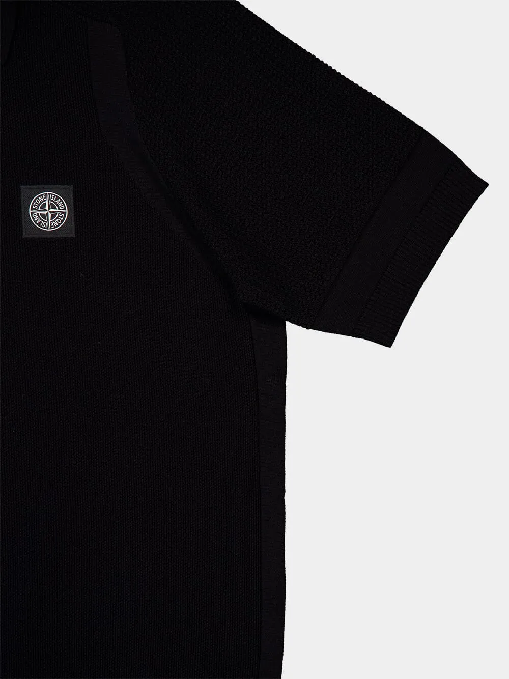 Short-Sleeve Black Polo Knit
