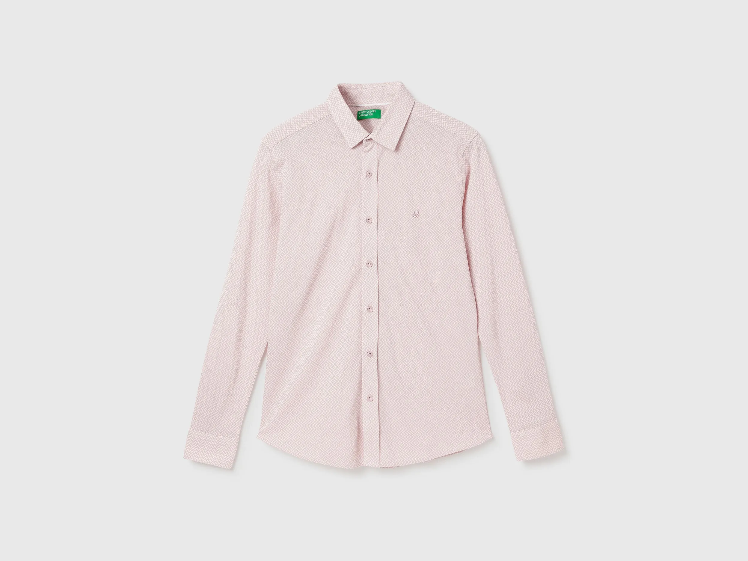 Slim Fit Spread Collar Printed Shirt