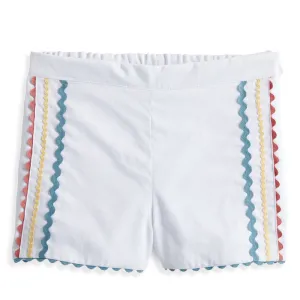 Sloane Short -- White w/ Moody Blue, Yellow & Coral