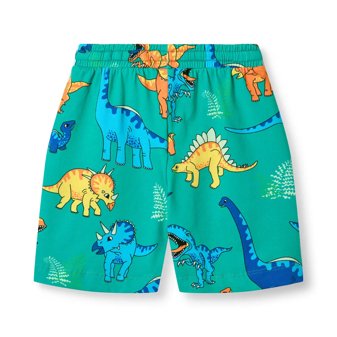 [Smafolk] Shorts with dinosaurs - Teal