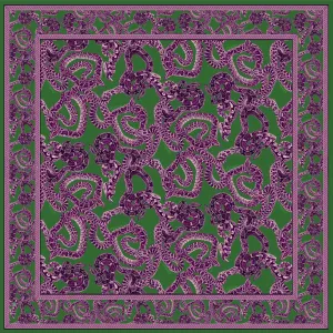 Snake Silk Scarf -  Magenta x Emerald (PREORDER)