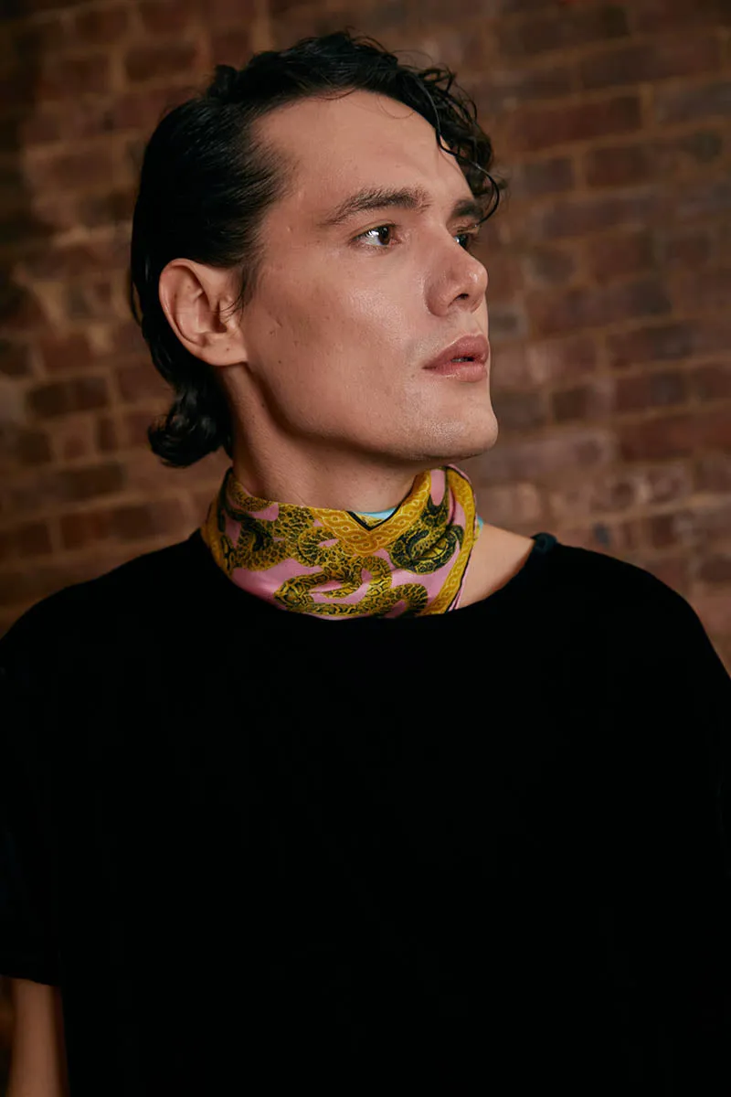 Snake Silk Scarf -  Magenta x Emerald (PREORDER)