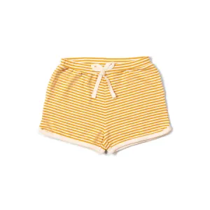 Soft Gold Striped Run Around Shorts