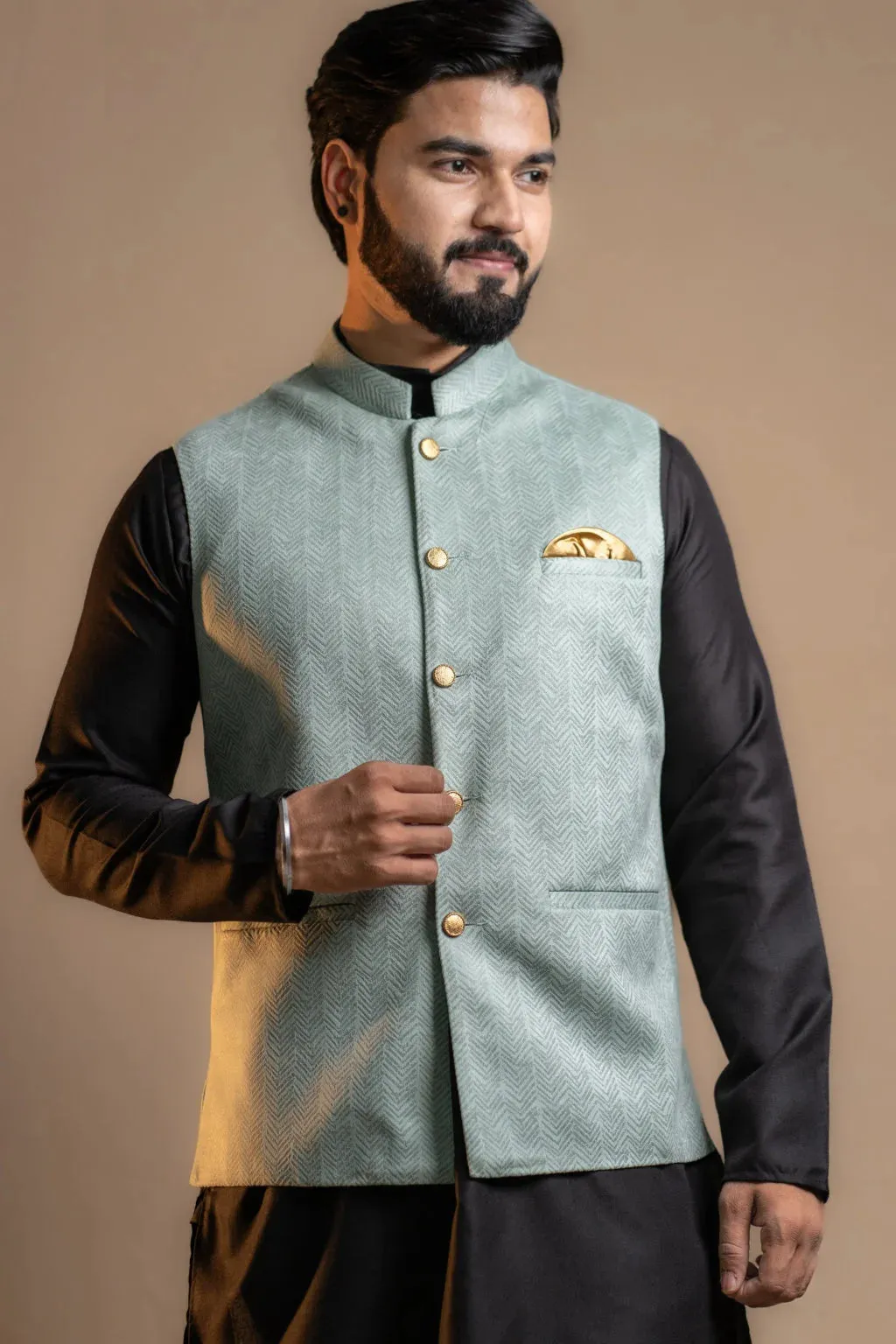 Soft Mint Green Nehru Jacket